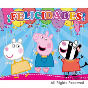 PEPPA PIG AFICHE FELICIDADES x 1